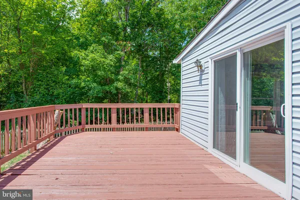 a view of a wooden deck