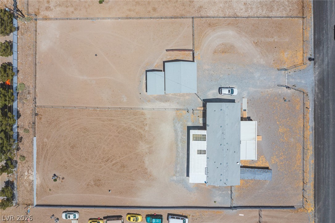 3200 Maple Road Pahrump, NV 89048 - Photo 51 of 53 An overhead perspective reveals extensive acreage with varied structures and fencing.