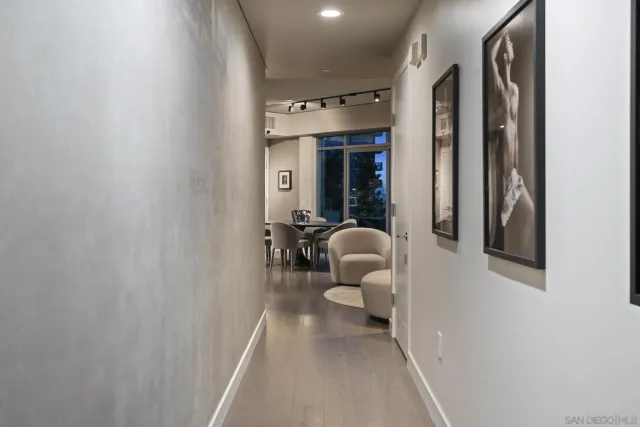 a spacious bathroom with a double vanity sink and a mirror