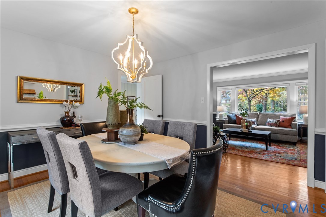 3819 Wakefield Road Richmond, VA 23235 - Photo 10 of 49 Dining room with beautiful chandelier, the door on