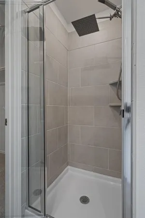 a bathroom with a tub