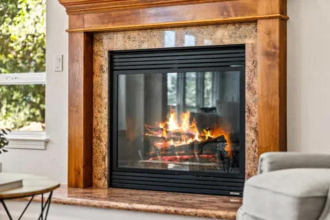 a room with furniture and a window