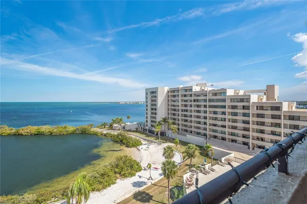 a view of lake with city