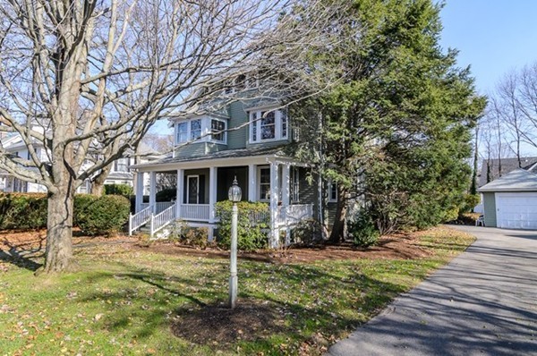 86 Warren Street Needham, MA 02492 - Photo 2 of 24 a front view of house with yard and trees around