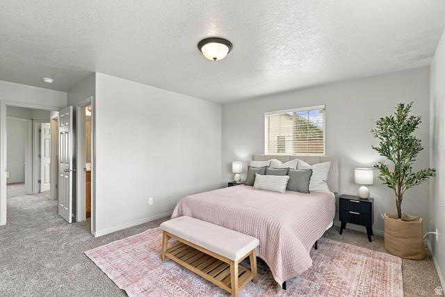 1041 South 1850th Street West Springville, UT 84663 - Photo 19 of 35 Recessed ceiling light, neutral wall colors, window with blinds, paneled interior doors, and carpet flooring