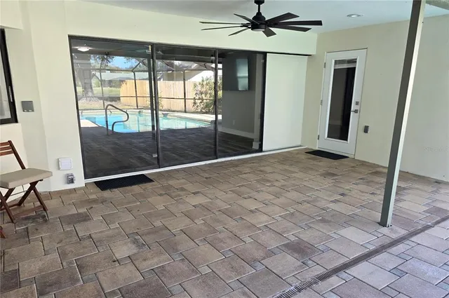 a bathroom with a shower curtain