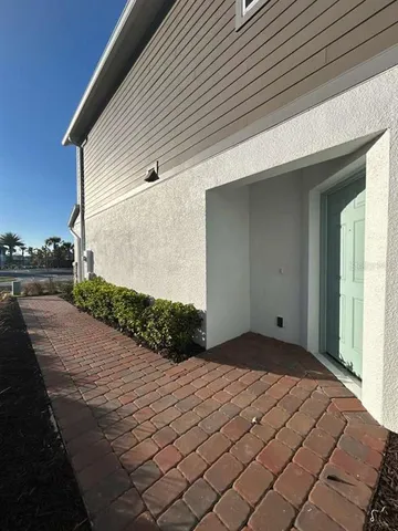 a view of backyard of house