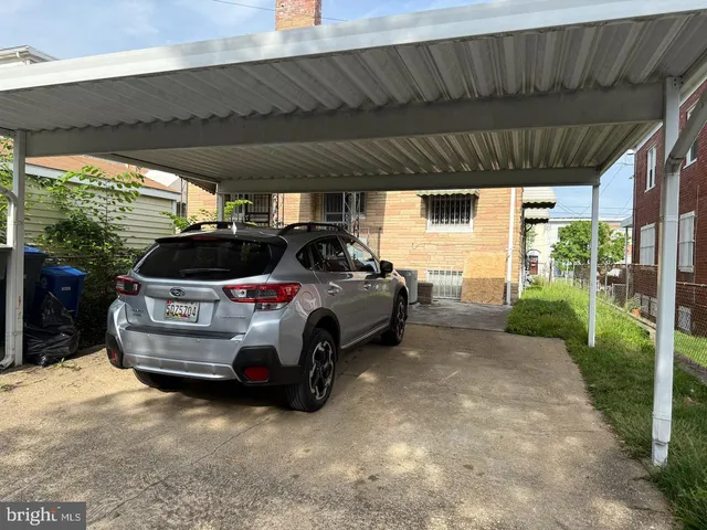 a view of a car in garage