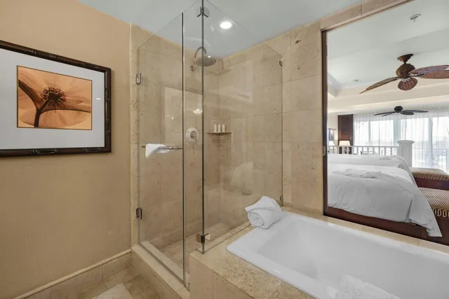a bathroom with a shower