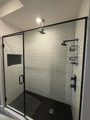 a bathroom with a shower