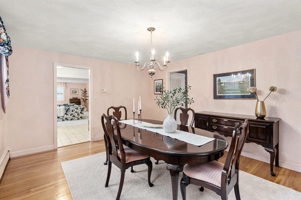 62 Rambling Road Sudbury, MA 01776 - Photo 10 of 38 a dining room with furniture and chandelier