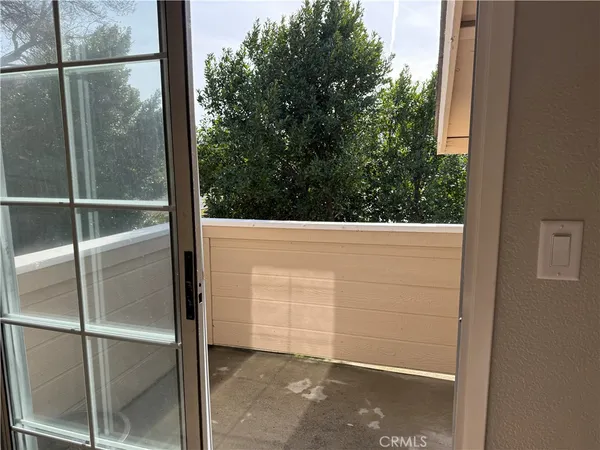 a view of a glass door