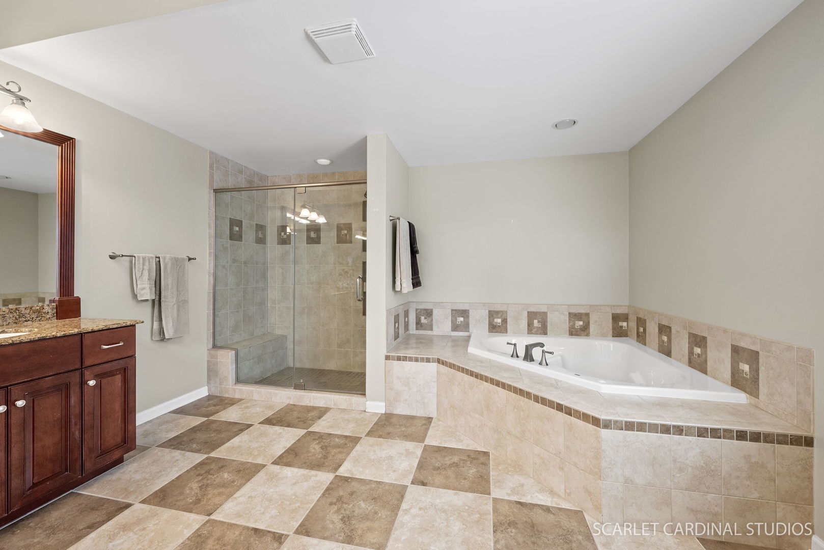 2S560 Seneca Drive Wheaton, IL 60189 - Photo 14 of 33 a spacious bathroom with a bathtub shower sink and mirror