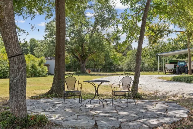 a view of a garage with storage