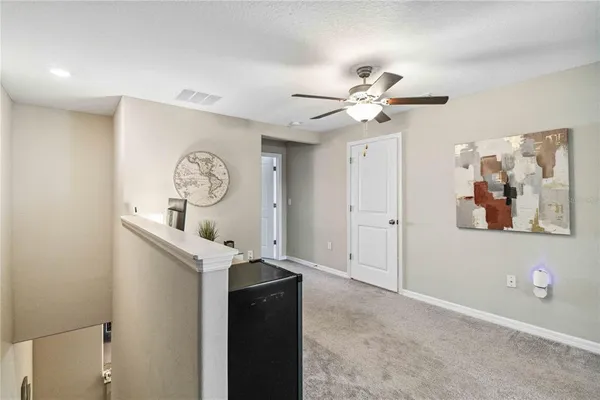 a view of a hallway with elevator