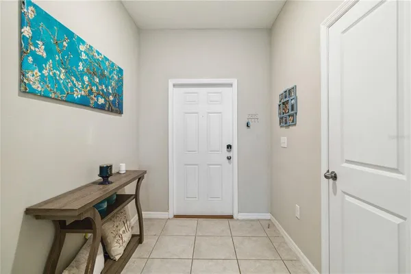 a view of a hallway with workspace