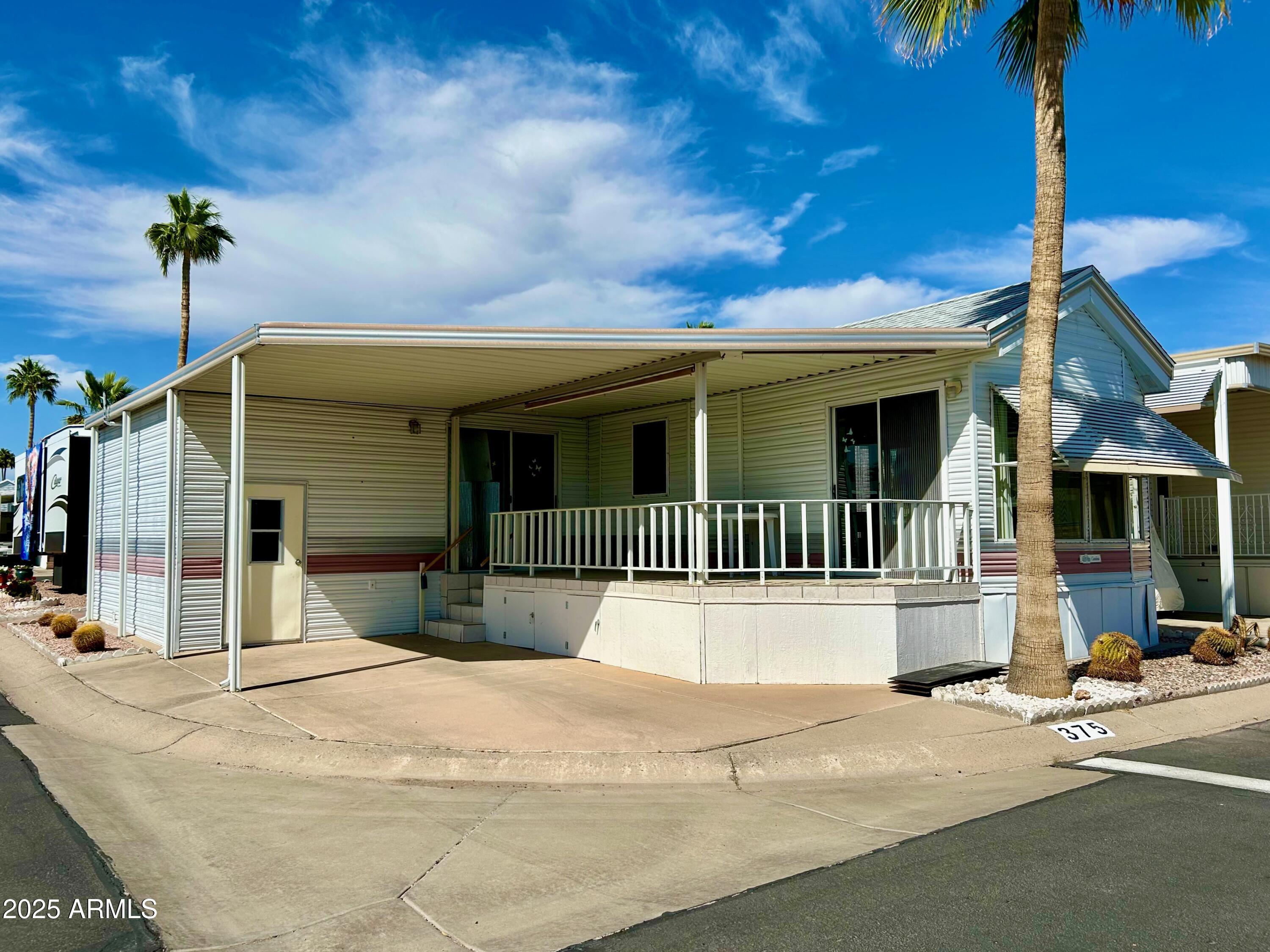 a view of a house with a patio