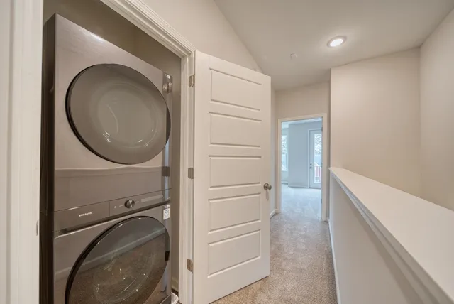 a view of a hallway with closet area