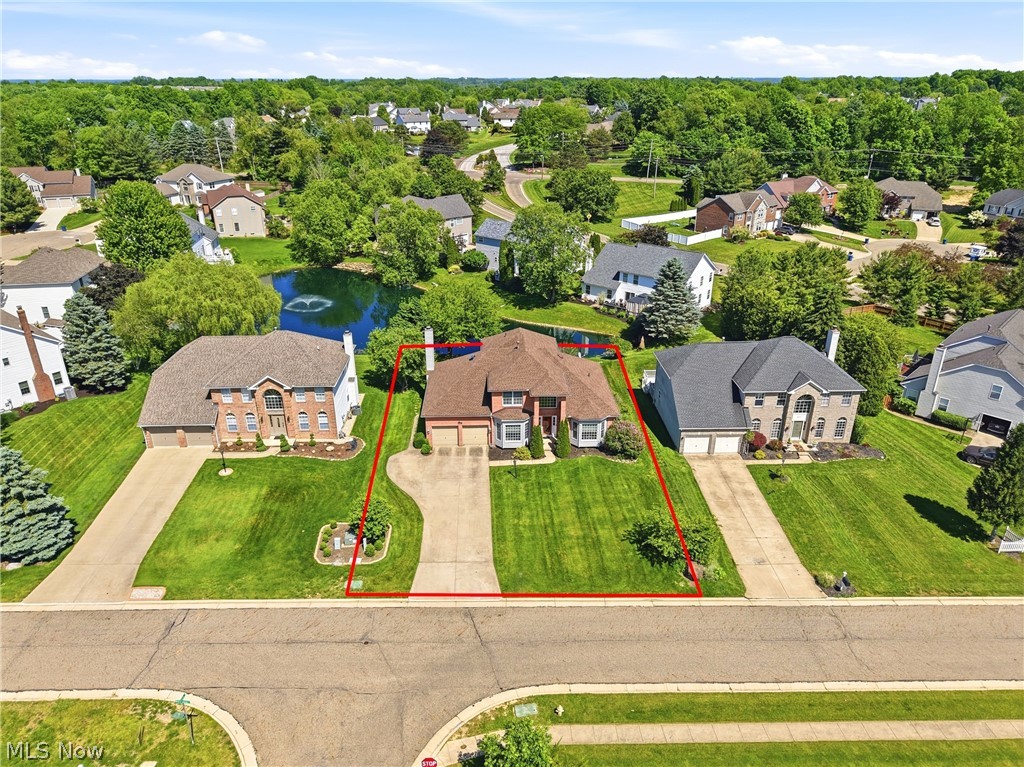 593 Brookstone Court Akron, OH 44321 - Photo 39 of 41 Aerial front view with approximate lot lines