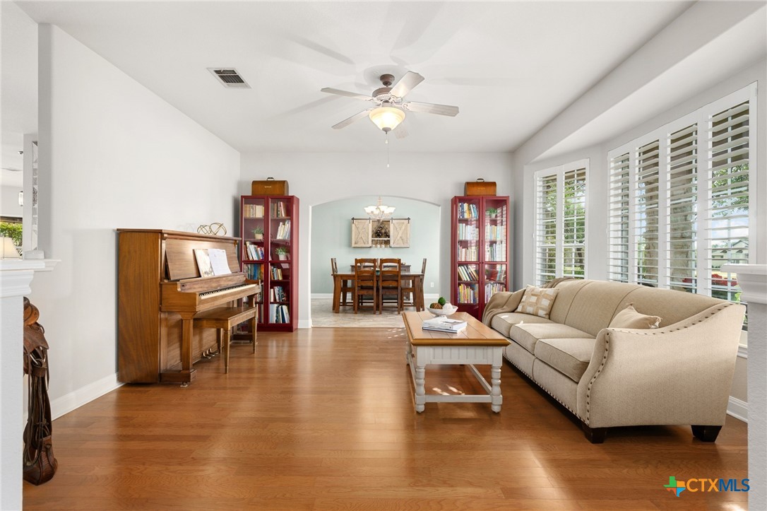 106 Starlight Trail Georgetown, TX 78633 - Photo 9 of 47 2nd Living, Custom Shutters, Wood Flooring and high Ceiling