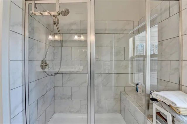 a bathroom with a shower