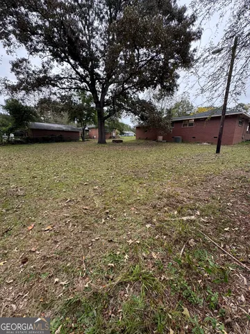 a big yard with lots of green space and plants