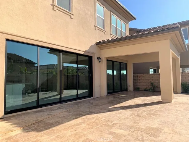 a view of a building with shower and door