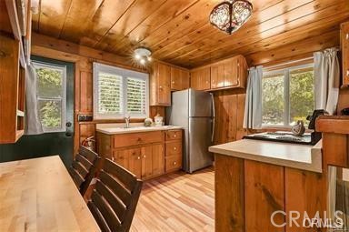 8 Oak Drive Mount Baldy, CA 91759 - Photo 24 of 26 a kitchen with a refrigerator and a stove
