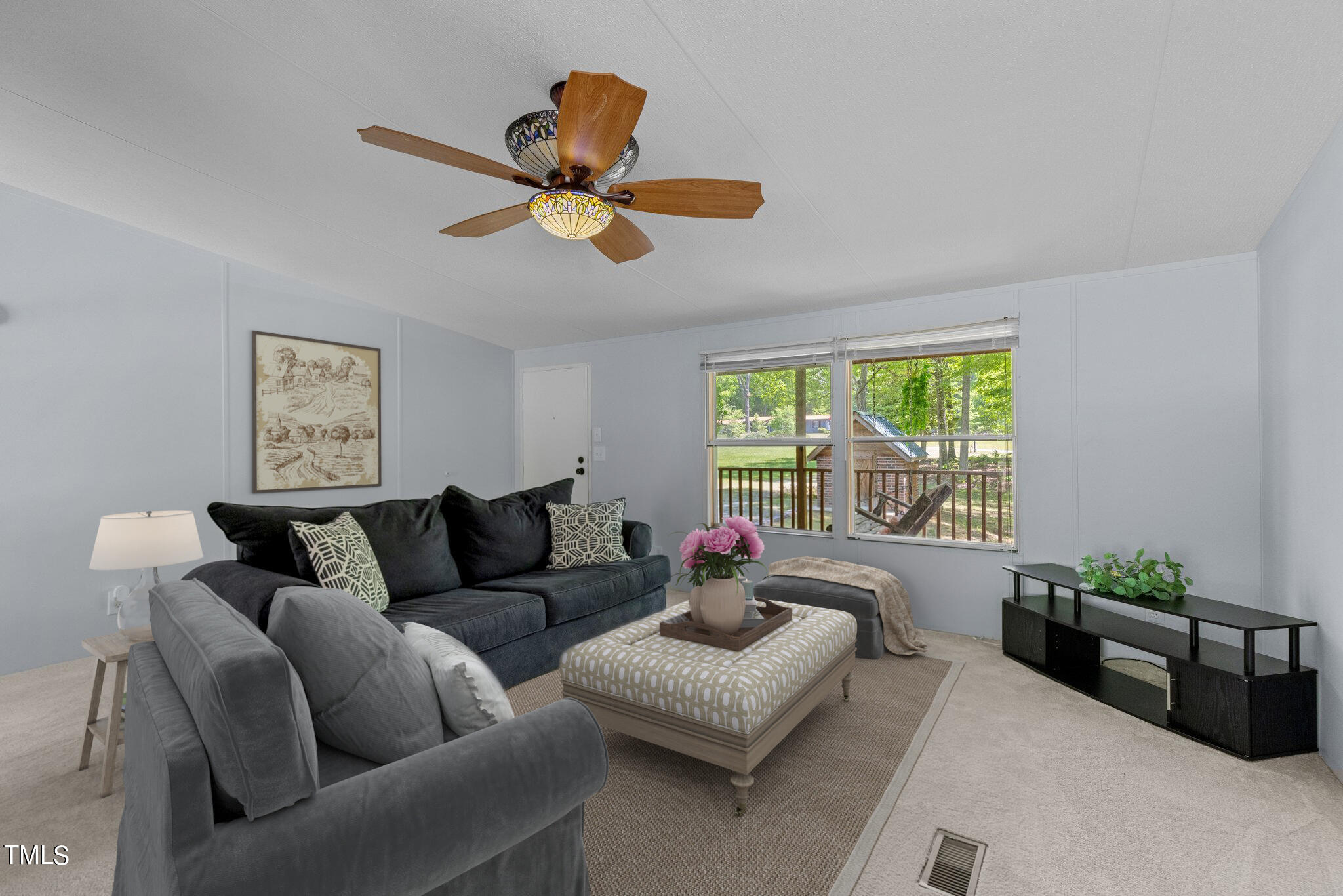 Virtually staged living room