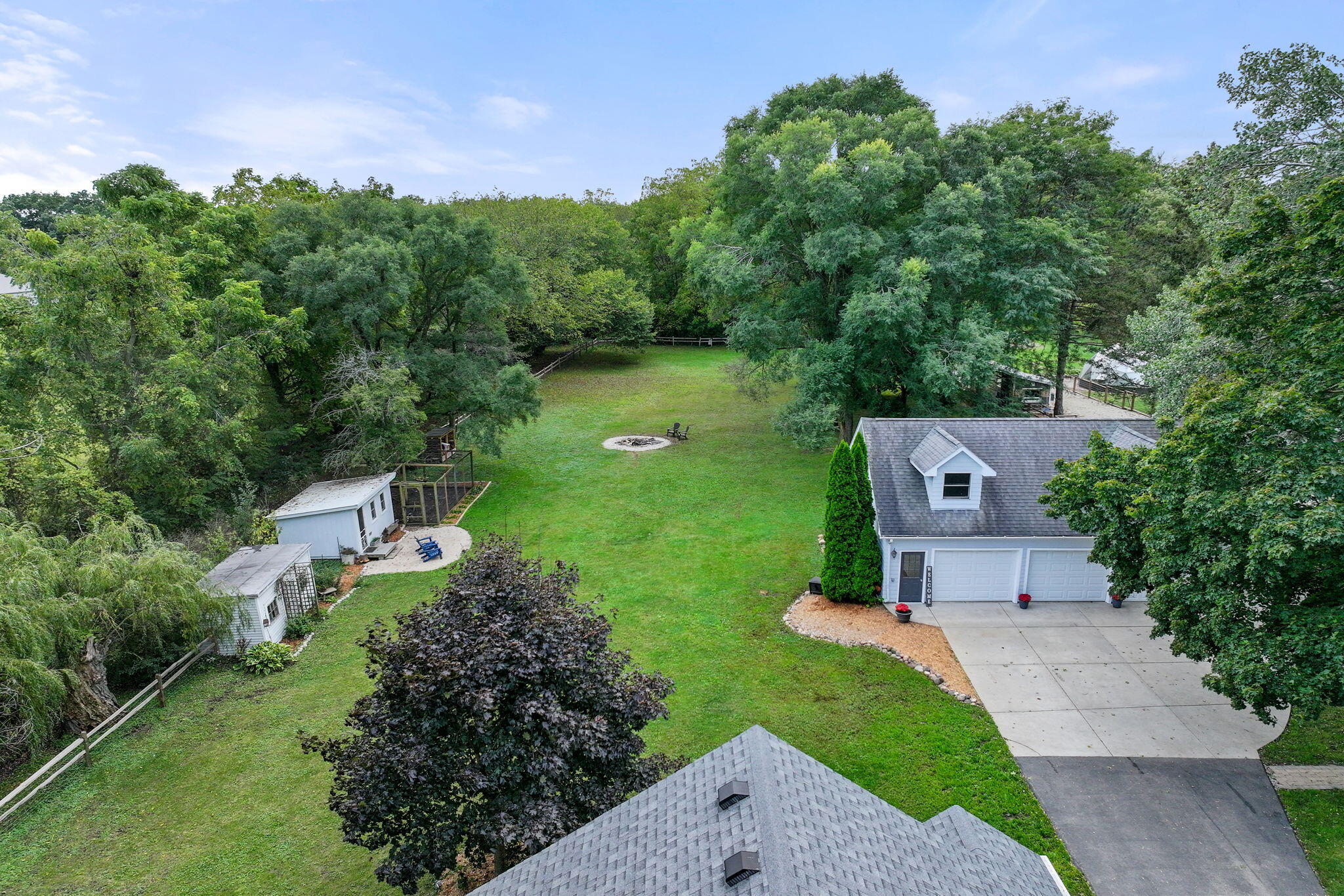 9105 Gittings Road Mount Pleasant, WI 53406 - Photo 26 of 33 Bird's Eye View of Fenced Backyard