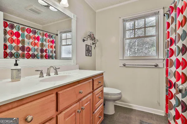 a bathroom with a sink a vanity and a toilet