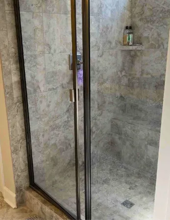 a bathroom with a shower