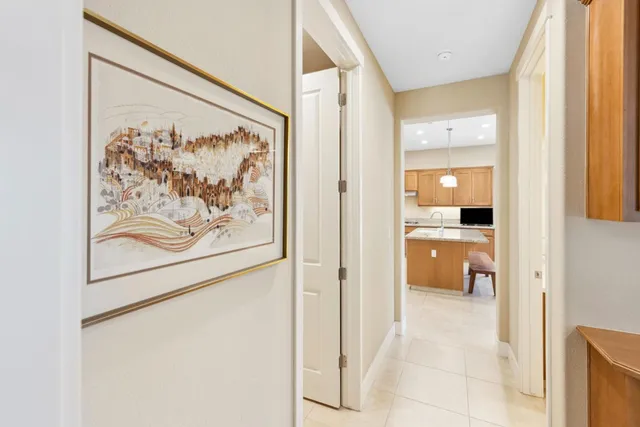 a front view of a house with patio