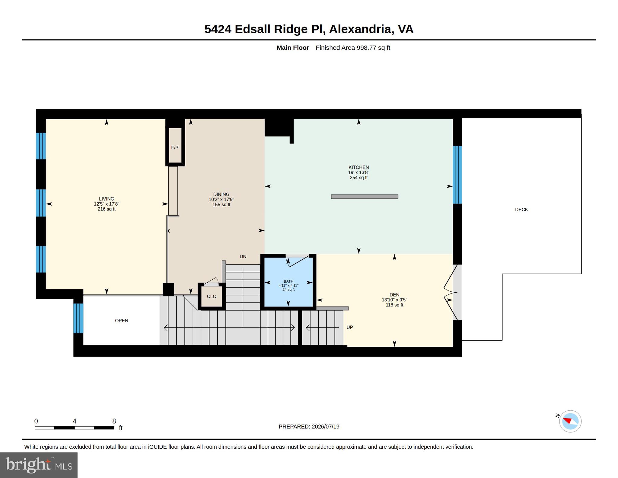 5424 Edsall Ridge Place Alexandria, VA 22312 - Photo 42 of 48 Main level with kitchen/LR/DR/Family room