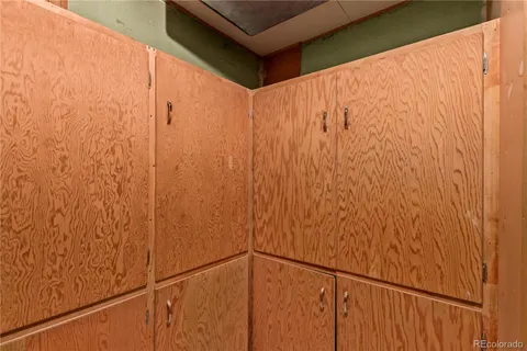 a bathroom with a shower curtain