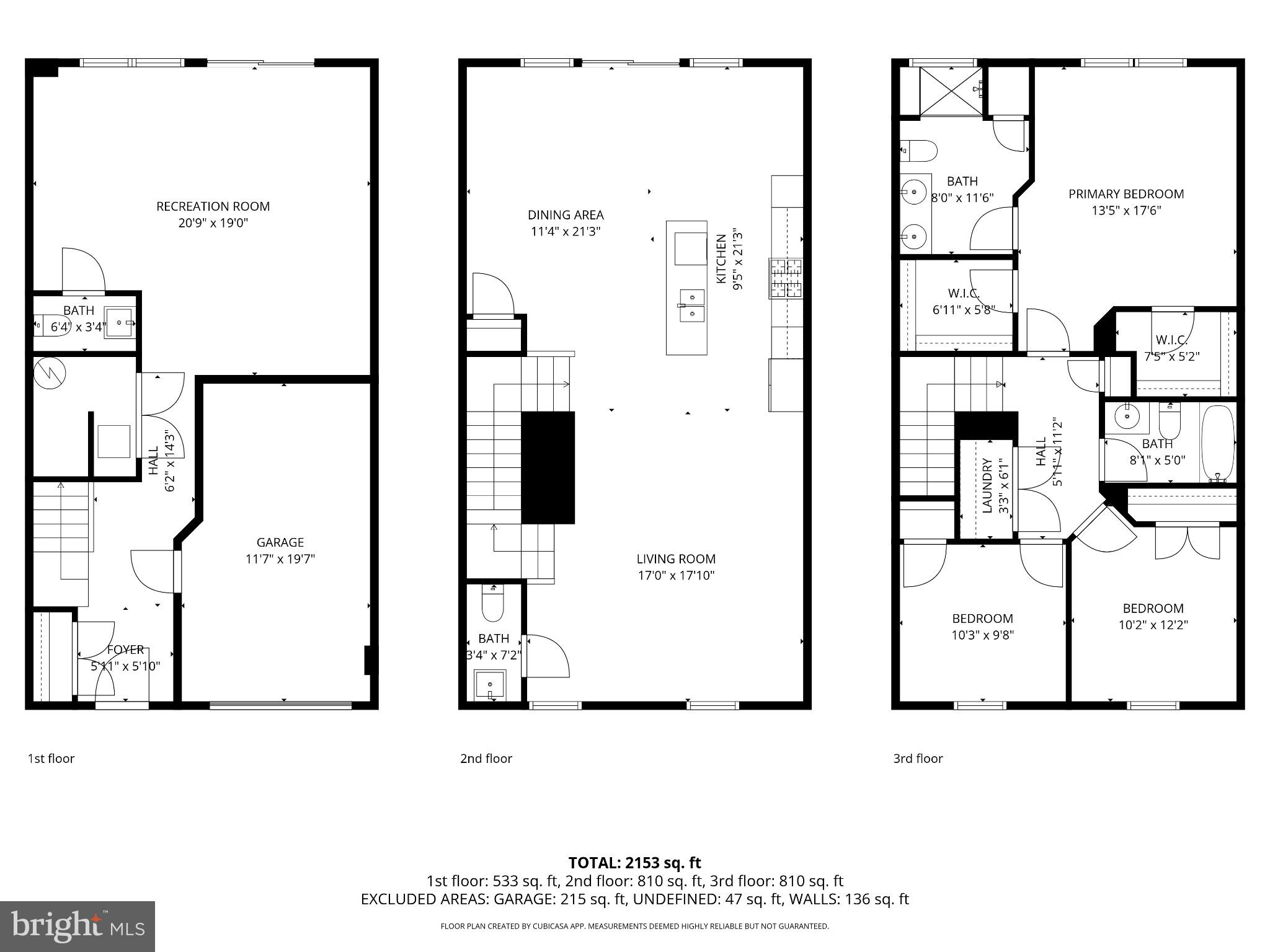 1106 Overlook Loop Laurel, MD 20707 - Photo 66 of 66 Spacious three-story home layout blueprint.