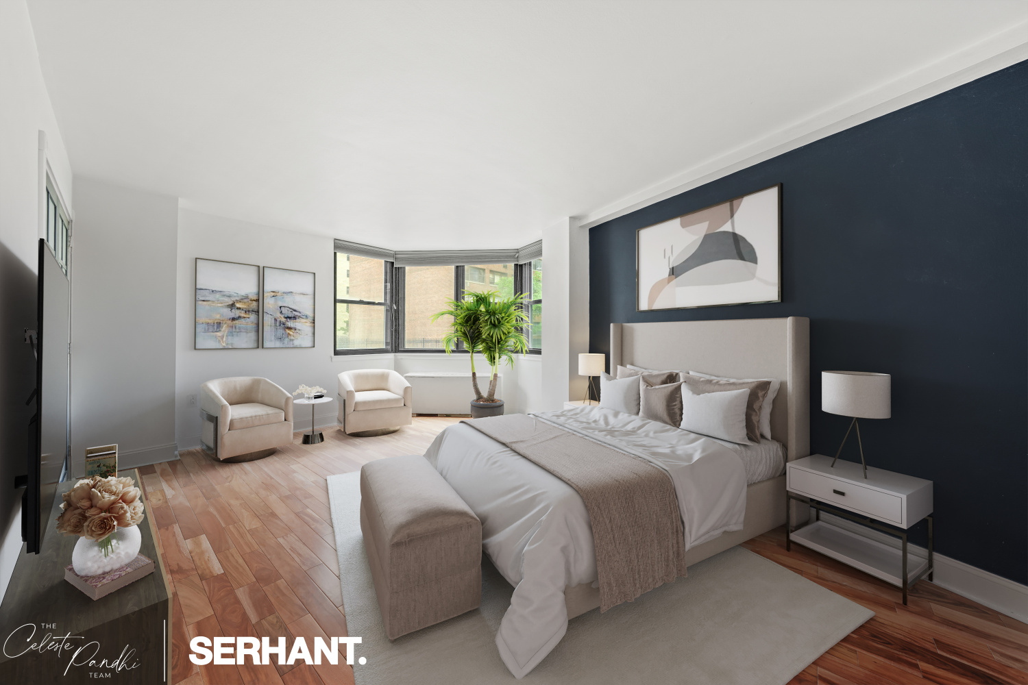 225 East 36th Street, Unit 2N Manhattan, NY 10016 - Photo 6 of 28 a bedroom with double bed and a window