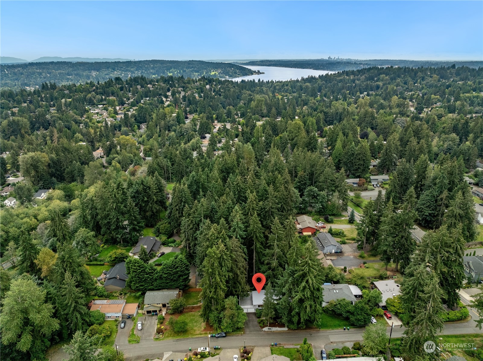 2130 242nd Street Southwest Bothell, WA 98021 - Photo 37 of 40 an aerial view of residential houses with outdoor space and trees all around