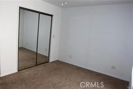 an empty room with a door