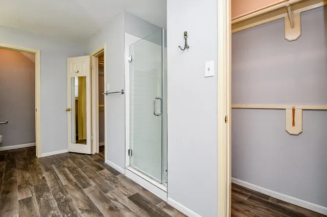 a bathroom with a shower