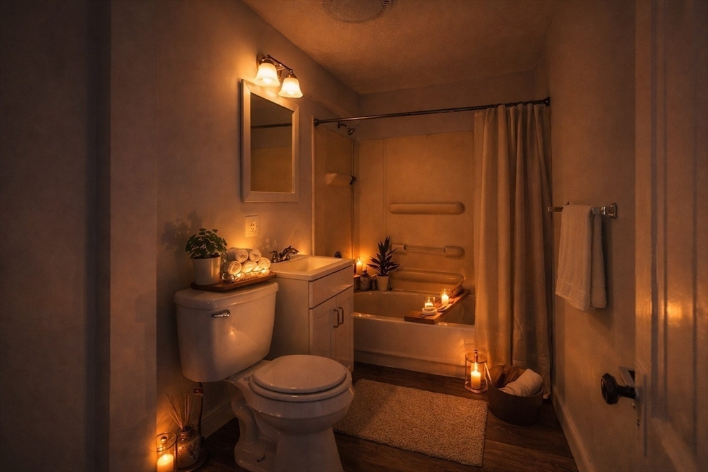51 Wood Avenue Woonsocket, RI 02895 - Photo 8 of 14 a bathroom with a toilet a sink and mirror