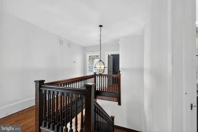 a view of hallway with stairs