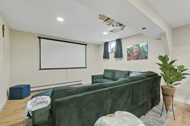 a living room with furniture and a couch