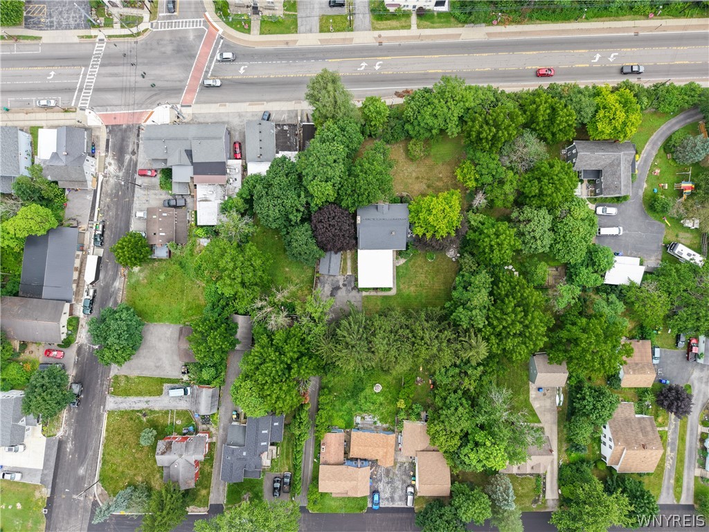 10775 Main Street Clarence, NY 14031 - Photo 16 of 50 drone shot shows driveway of Bodine Rd