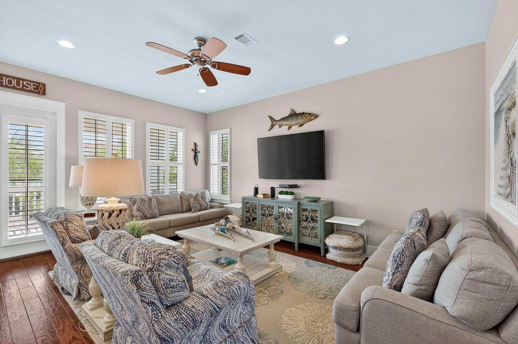 4480 Ocean View Drive Destin, FL 32541 - Photo 4 of 34 a living room with furniture and a flat screen tv