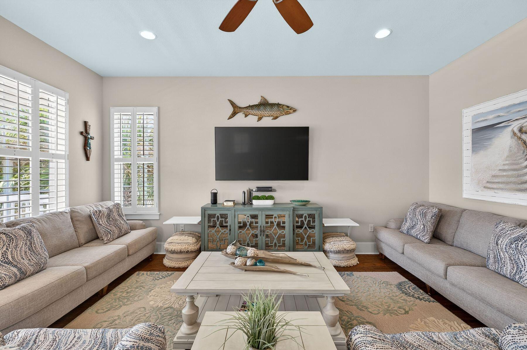 4480 Ocean View Drive Destin, FL 32541 - Photo 5 of 34 a living room with furniture and a flat screen tv