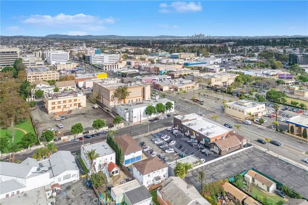 an aerial view of a city