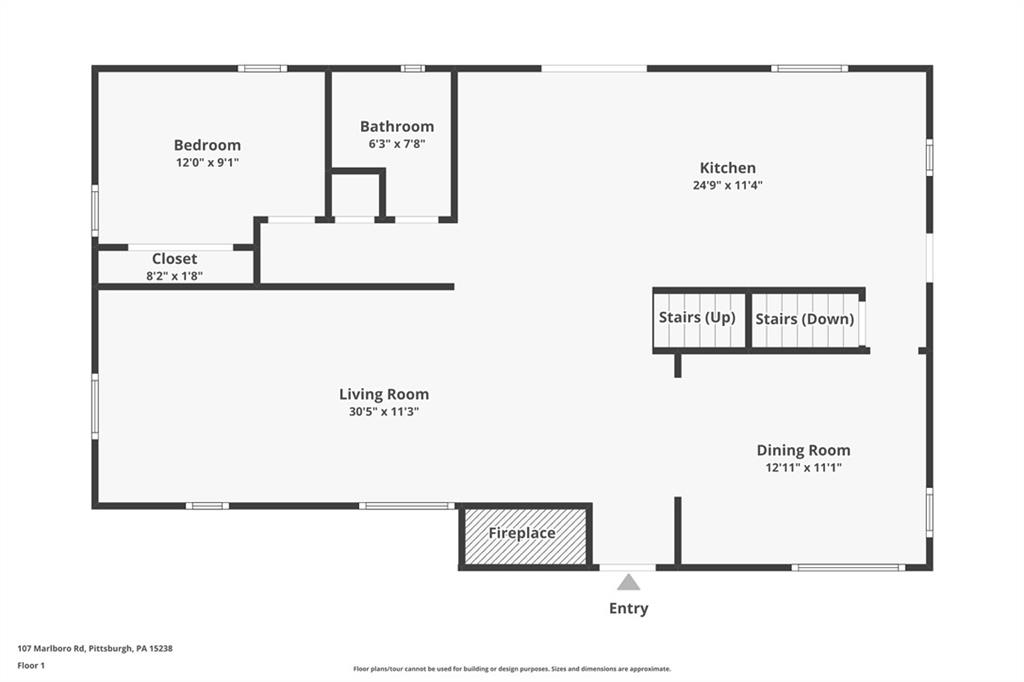 107 Marlboro Road Pittsburgh, PA 15238 - Photo 42 of 45 1st floor plan