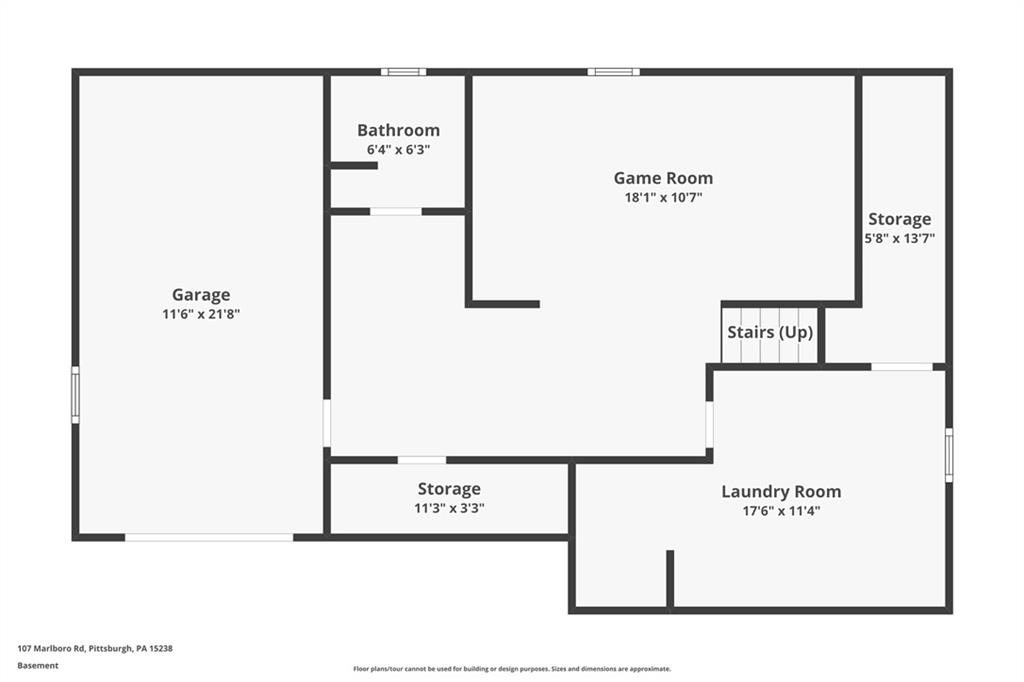 107 Marlboro Road Pittsburgh, PA 15238 - Photo 44 of 45 Basement floor plan