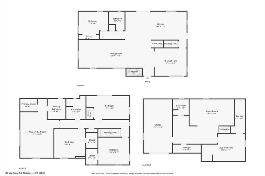 107 Marlboro Road Pittsburgh, PA 15238 - Photo 45 of 45 Combined floor plan